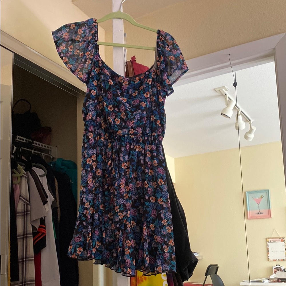 Floral Dress - Blue and Pink
